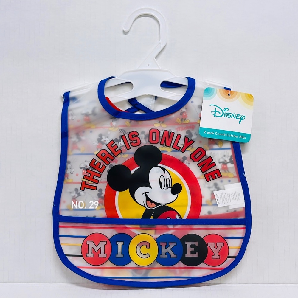 Disney Mickey Mouse 2-Pk Crumb Catcher Baby Bibs